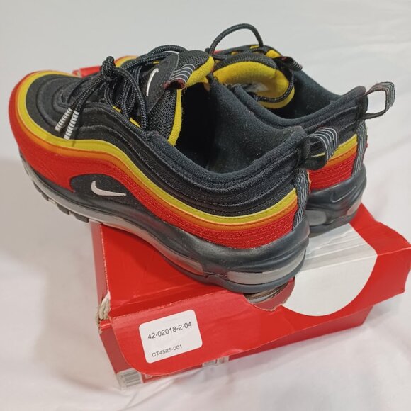 Nike Air Max 97 QS CT4525-001 Mens Sz 9 Black Chile Red Yellow Running Shoes